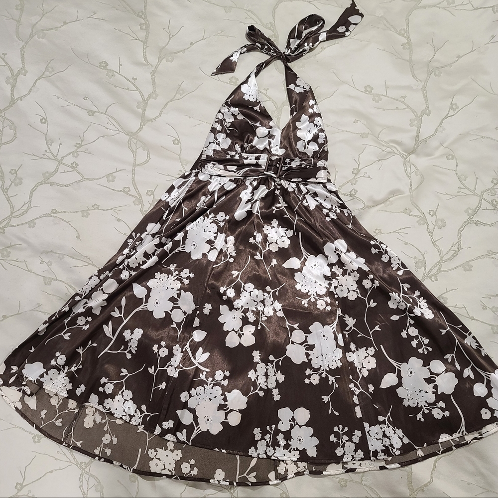 Satin halter dress